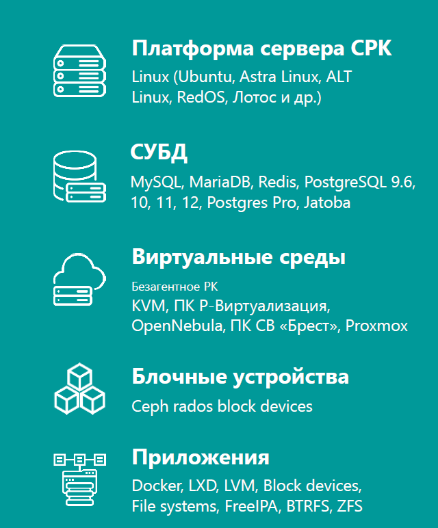 Уникальные функции RuBackup