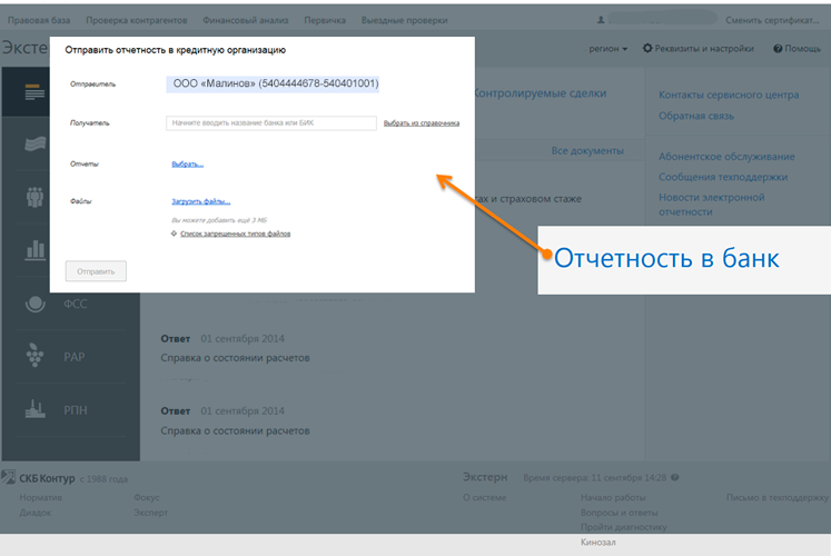 отчетность в банк
